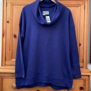 NWT Marc NY Performance by Andrew Marc Cowl Neck tunic sweatshirt, size Large